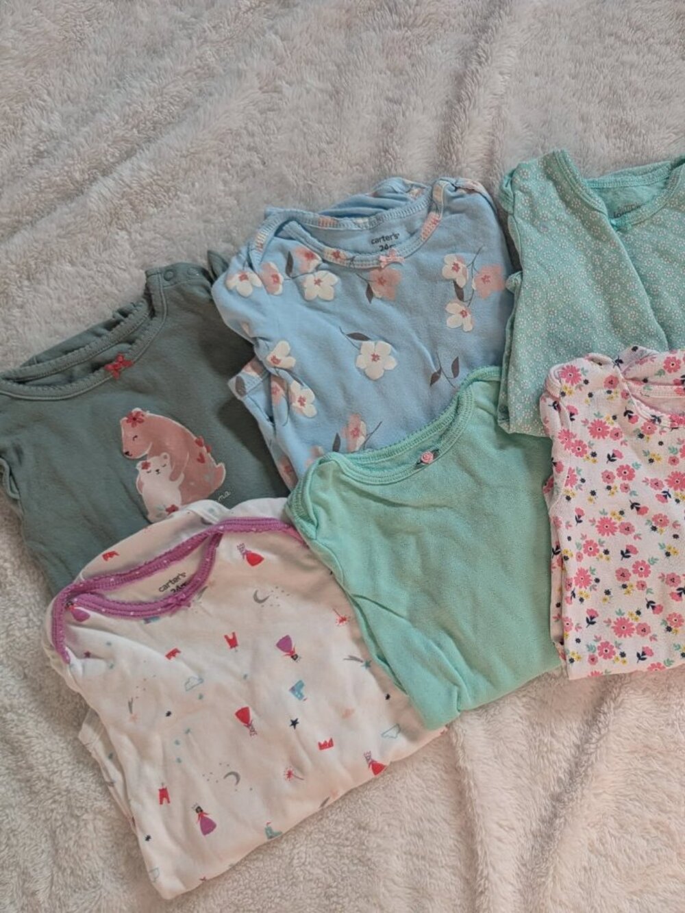 Long and Short Sleeve Baby Girl Onesie Bundle Size 18-24 Months